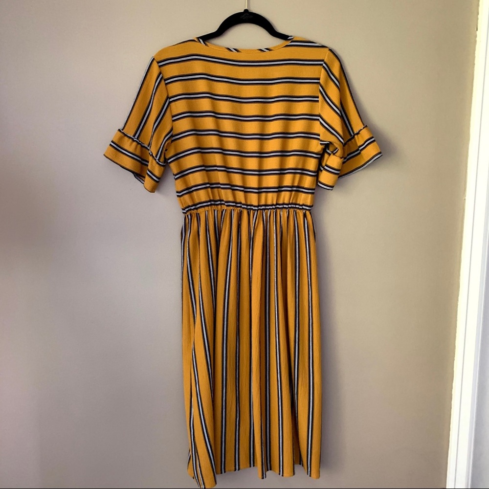 Mustard Striped Dress - Picture 2 of 5